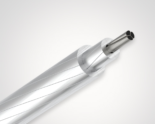Aluminum Conductor Steel-clad Carbon Fiber Composite Core (Triple -Helix Stranded)